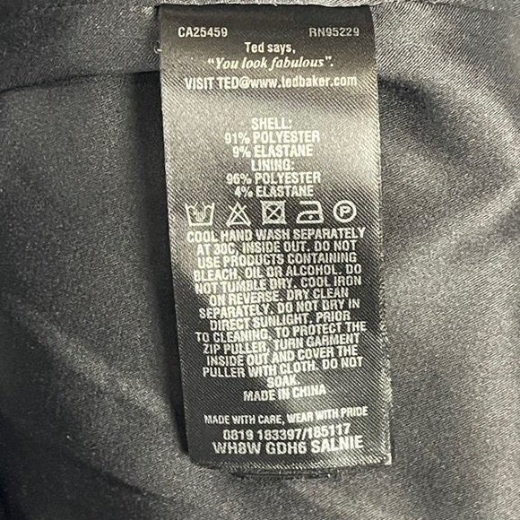 TED BAKER LONDON SALNIE BLACK COLD SHOULDER RUFFLE SHEATH COCKTAIL DRESS - Picture 15 of 16